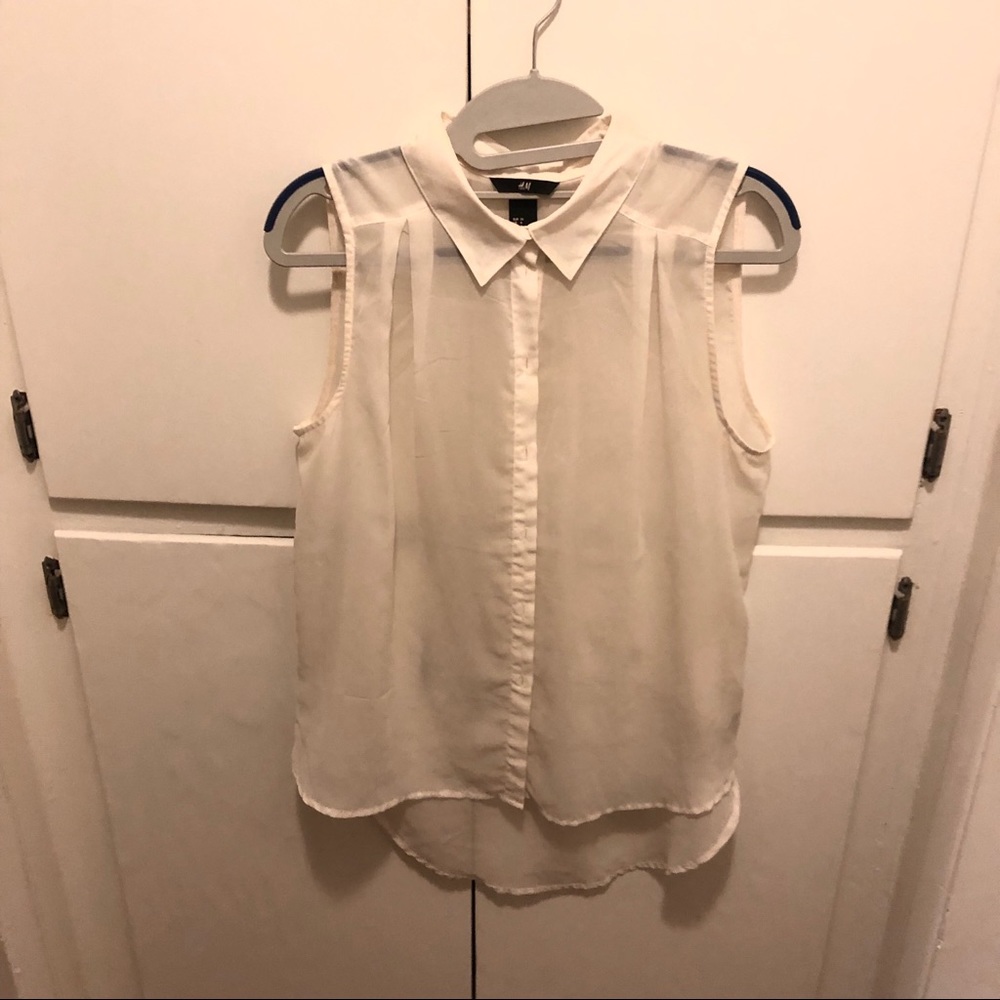 H&M Sheer button down tank